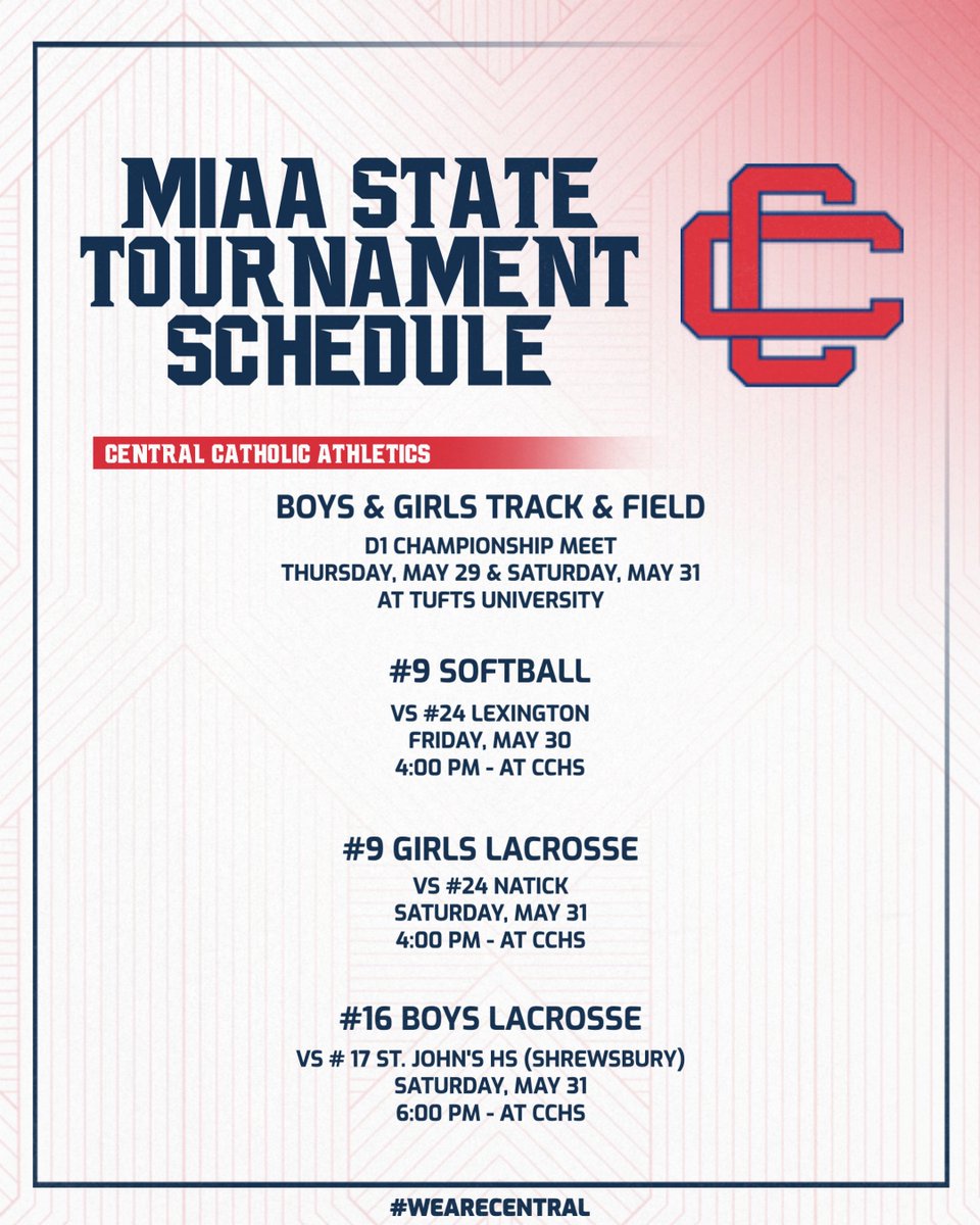 CCHS Raiders (@ccraider_sports) on Twitter photo #tourneytime GO RAIDERS! #wearecentral
<a href="/CCRaider_SBall/">Central Catholic Softball</a> <a href="/CCRaider_BTandF/">CCHS Boys Track</a> <a href="/CCRaider_GTandF/">CCHS Girls T&F</a> <a href="/CCRaider_GLax/">CCHS Girls Lax</a> <a href="/CCRaider_BLax/">CCHS Boys Lacrosse</a> #tourneytime GO RAIDERS! #wearecentral
<a href="/CCRaider_SBall/">Central Catholic Softball</a> <a href="/CCRaider_BTandF/">CCHS Boys Track</a> <a href="/CCRaider_GTandF/">CCHS Girls T&F</a> <a href="/CCRaider_GLax/">CCHS Girls Lax</a> <a href="/CCRaider_BLax/">CCHS Boys Lacrosse</a>