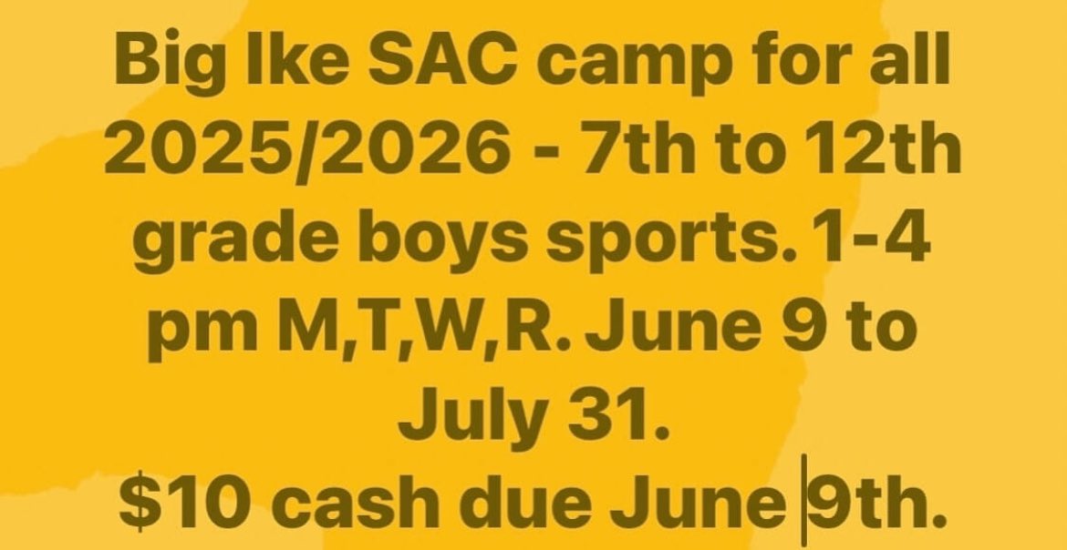 44SwoopFootball's tweet image. 🚨🚨🚨Sac camp starts June 9 from 1pm to 4pm. Mon, Tues Wed and Thursday.
Off on Fri, Sat and Sun. Can bring $10.00 to Cmack tomorrow or on June 9th. #SwoopNation 🦅 #HomeOfThe44