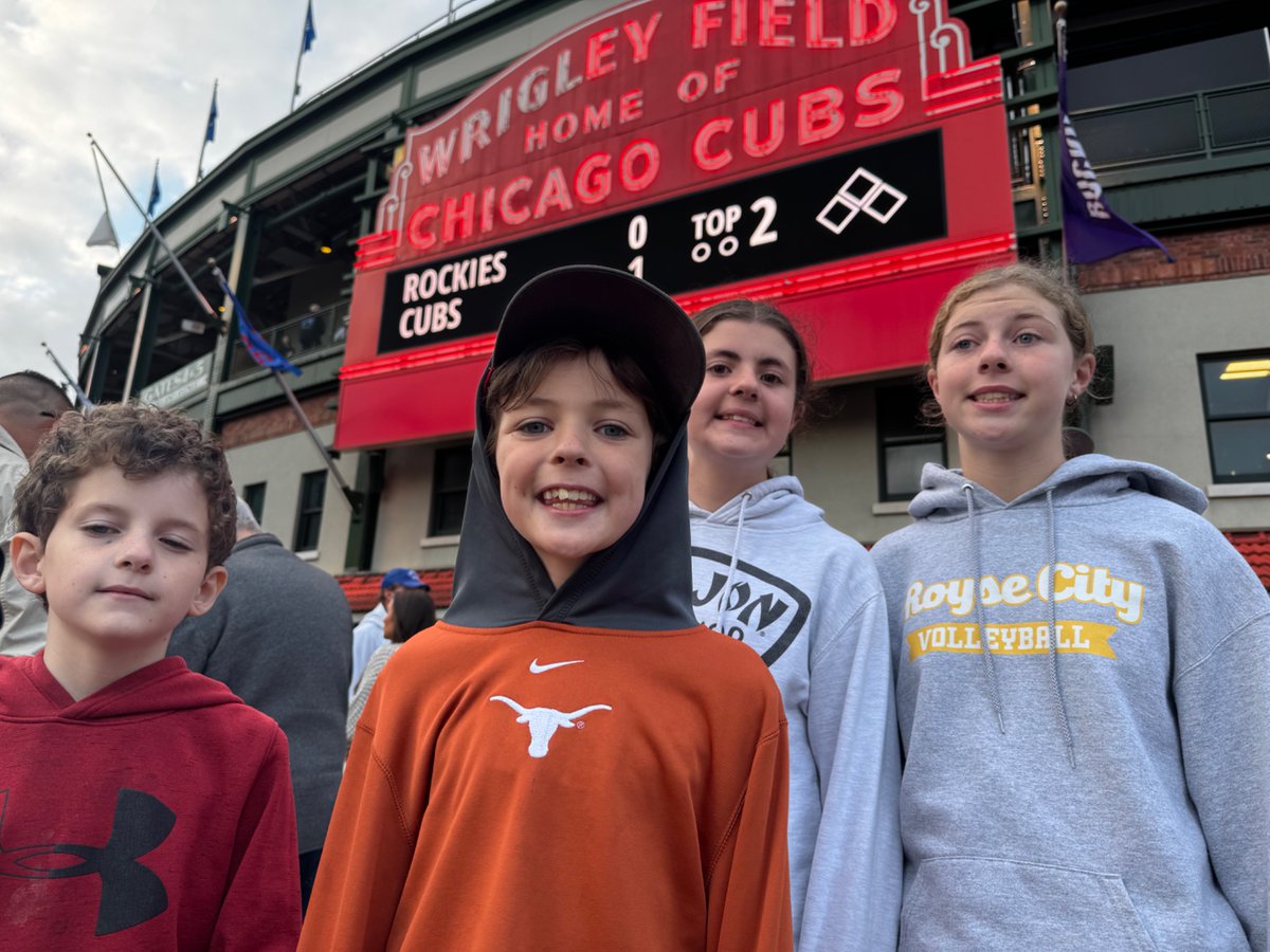 Took the kids to a Cubs game tonight. Go Rockies!