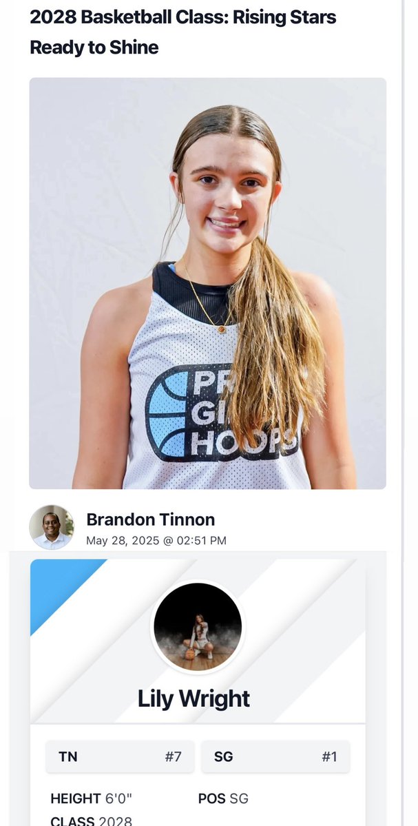 Lily Wright (@lilyjwright) on Twitter photo Thank you <a href="/tbwnextgen/">Brandon Tinnon</a> <a href="/PGHTennessee/">Prep Girls Hoops Tennessee</a> for the write-up! 🙌🏽 Means a lot to be seen and recognized. Still locked in and working every day 🏀 <a href="/TNFlightEYBL/">Tennessee Flight EYBL</a> <a href="/CoachVez4/">Vez Smith</a> <a href="/WeWorkHoops/">Christian Simmons</a> <a href="/WorldExposureWB/">World Exposure Report Women’s Basketball</a> Thank you <a href="/tbwnextgen/">Brandon Tinnon</a> <a href="/PGHTennessee/">Prep Girls Hoops Tennessee</a> for the write-up! 🙌🏽 Means a lot to be seen and recognized. Still locked in and working every day 🏀 <a href="/TNFlightEYBL/">Tennessee Flight EYBL</a> <a href="/CoachVez4/">Vez Smith</a> <a href="/WeWorkHoops/">Christian Simmons</a> <a href="/WorldExposureWB/">World Exposure Report Women’s Basketball</a>