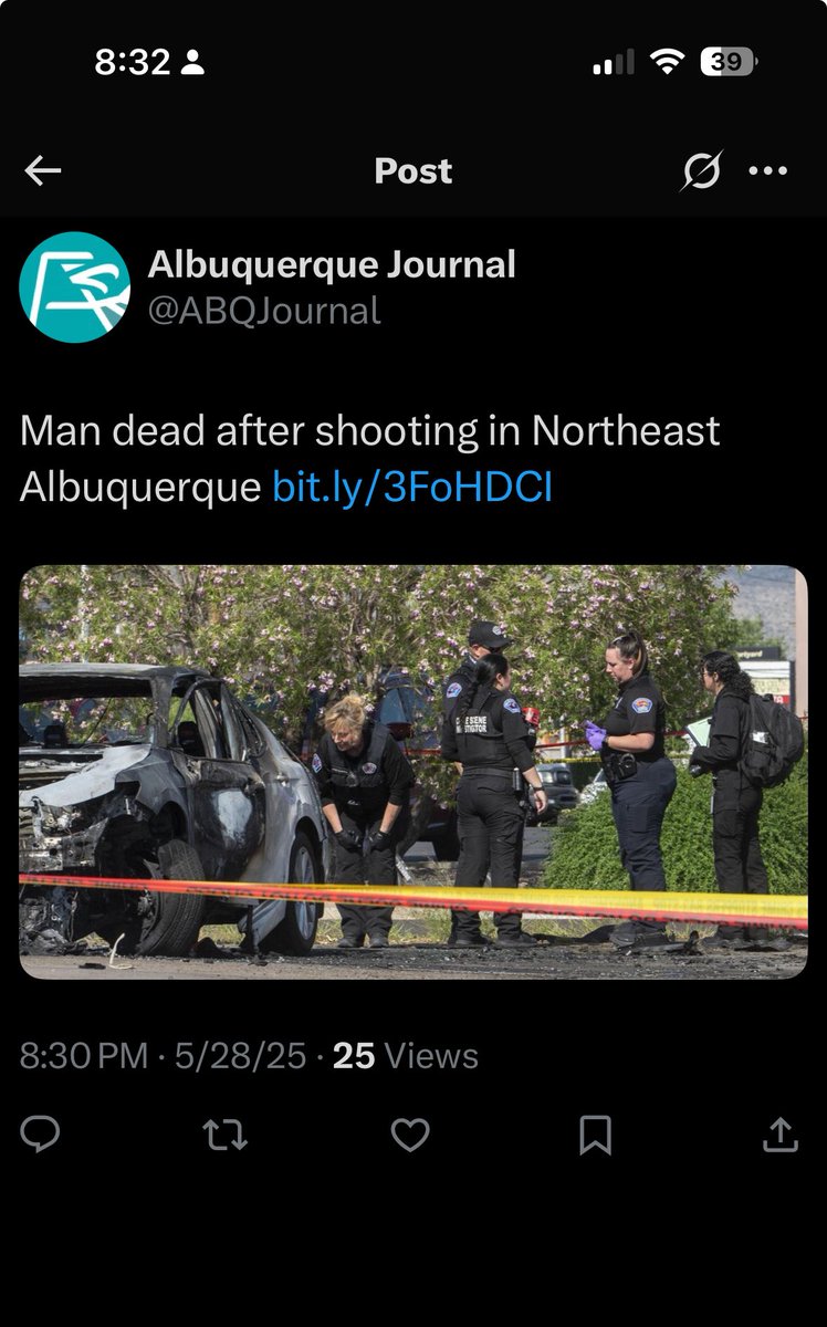 Weird. My understanding was the ⁦<a href="/MayorKeller/">Mayor Tim Keller</a>⁩ had ended all violent crime in abq?