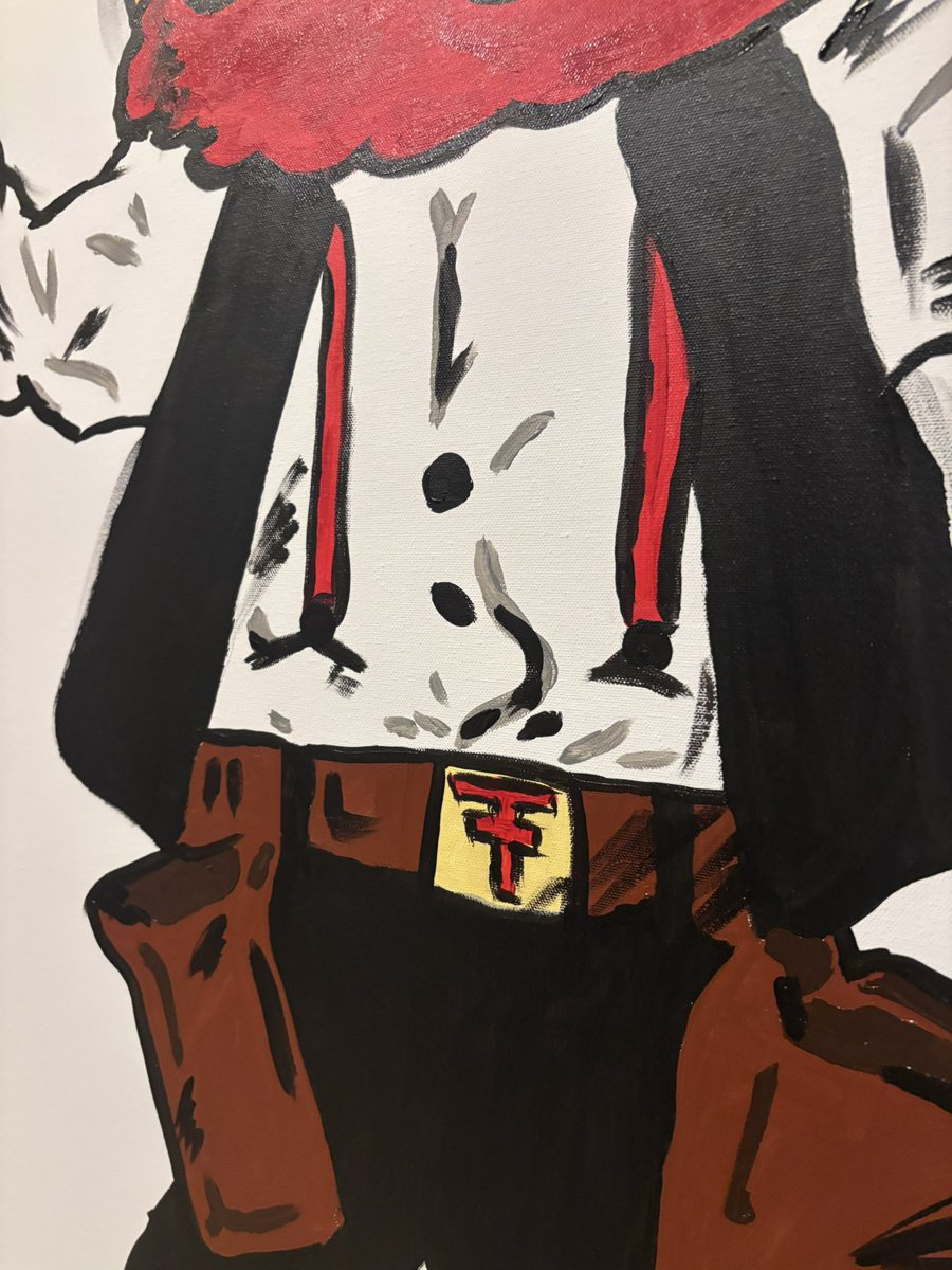 Whitmore_works's tweet photo. Close up’s of my newest piece of Raider Red! #WreckEm #Lubbock #TexasTech #Art #painting https://t.co/qLusFsnAEc