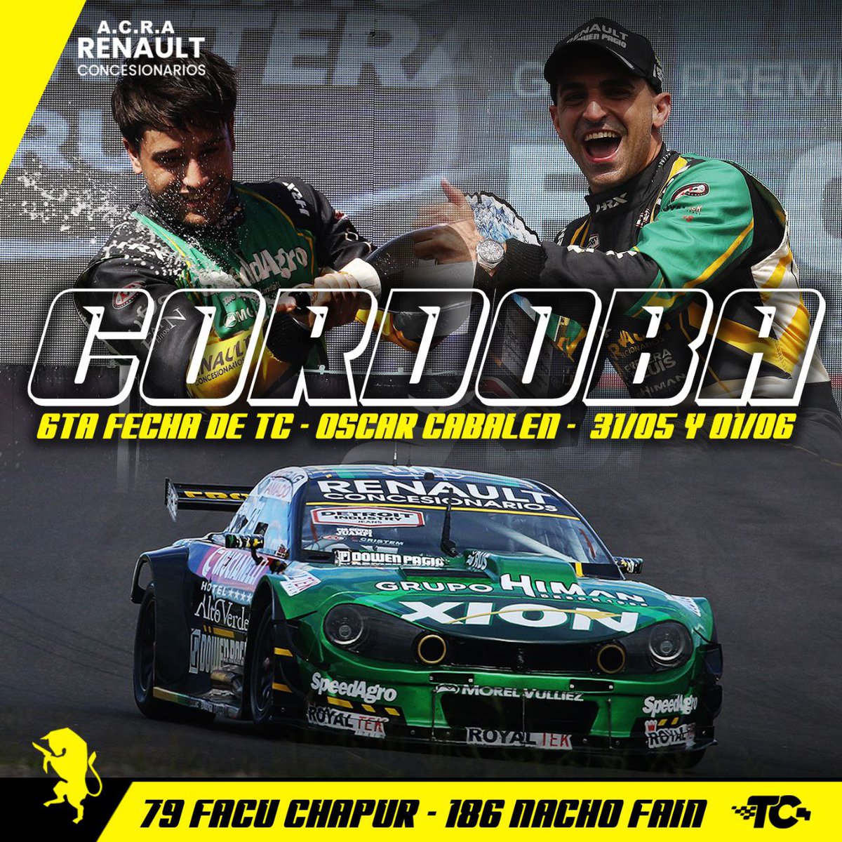 La sexta fecha del campeonato de #TurismoCarretera ya esta en marcha!! 🏆🏁

Este fin de semana visitamos el <a href="/AutCabalen/">Autodromo Cabalén</a> de Villa Santa, la #Carreradelosmillones llegó para quedarse en la provincia de #Cordoba 
💰💰💰💰💰💰💰💰💰💰