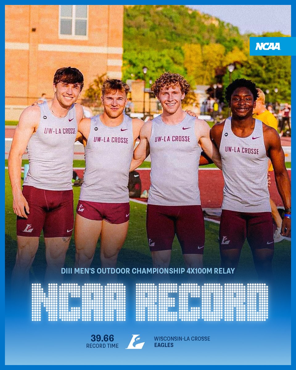 NCAA (@ncaa) on Twitter photo Championship Record!
👟 Ryder Smith
👟 Sam Blaskowski
👟 Evan Maurud
👟 Lyndon Hemmerich-Hartman
<a href="/NCAADIII/">NCAA Division III</a> x <a href="/UWLAthletics/">UWL Athletics</a> Championship Record!
👟 Ryder Smith
👟 Sam Blaskowski
👟 Evan Maurud
👟 Lyndon Hemmerich-Hartman
<a href="/NCAADIII/">NCAA Division III</a> x <a href="/UWLAthletics/">UWL Athletics</a>