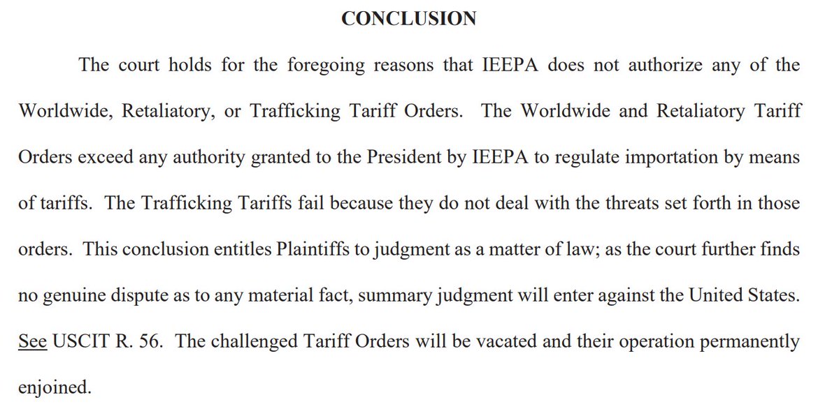This is absolutely beautiful.

Trump's tariffs are illegal, unconstitutional, and now suspended.