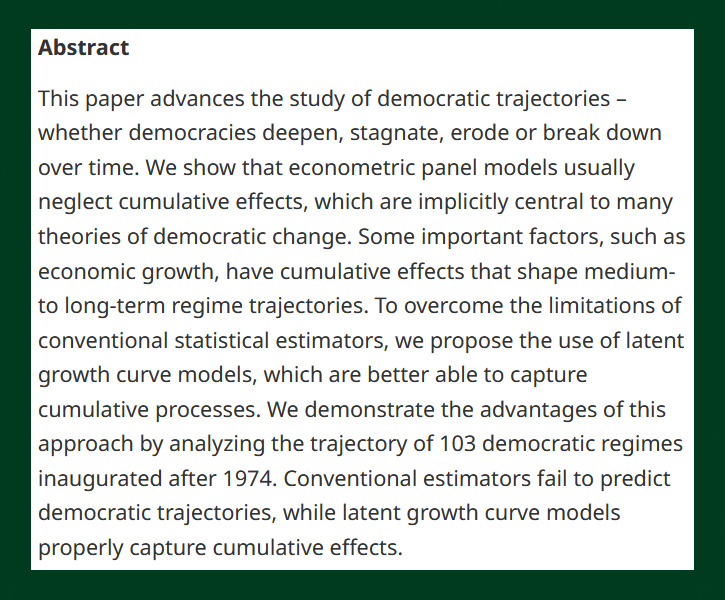 British Jnl Poli Sci (@bjpols) on Twitter photo NEW -
Democratic Trajectories in the Third Wave: Aligning Theory and Methods - cup.org/3HgwFzG
- <a href="/aperezli/">Anibal Perez-Linan</a> & Scott Mainwaring (both <a href="/KeoughGlobalND/">Keough School of Global Affairs</a>)
#OpenAccess NEW -
Democratic Trajectories in the Third Wave: Aligning Theory and Methods - cup.org/3HgwFzG
- <a href="/aperezli/">Anibal Perez-Linan</a> & Scott Mainwaring (both <a href="/KeoughGlobalND/">Keough School of Global Affairs</a>)
#OpenAccess