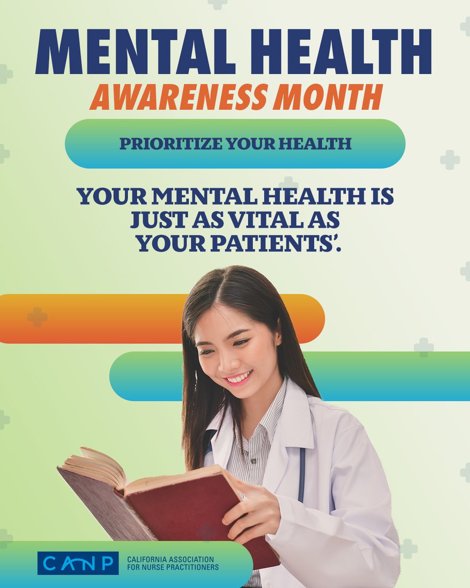 Your mental health is just as important as your patients'.

During Mental Health Awareness Month, and year-round, don't forget to prioritize your health and wellbeing. You are able to provide the best care when you are your best self.