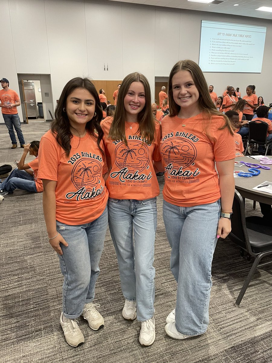 Coach Tillery, Coach Mills, Melissa, Burkley and Brynn had an amazing time at the 2025 Alvin ISD AthLEAD Leadership Conference today with student athletes and coaches from all four high schools and community and district leaders. 🧡
