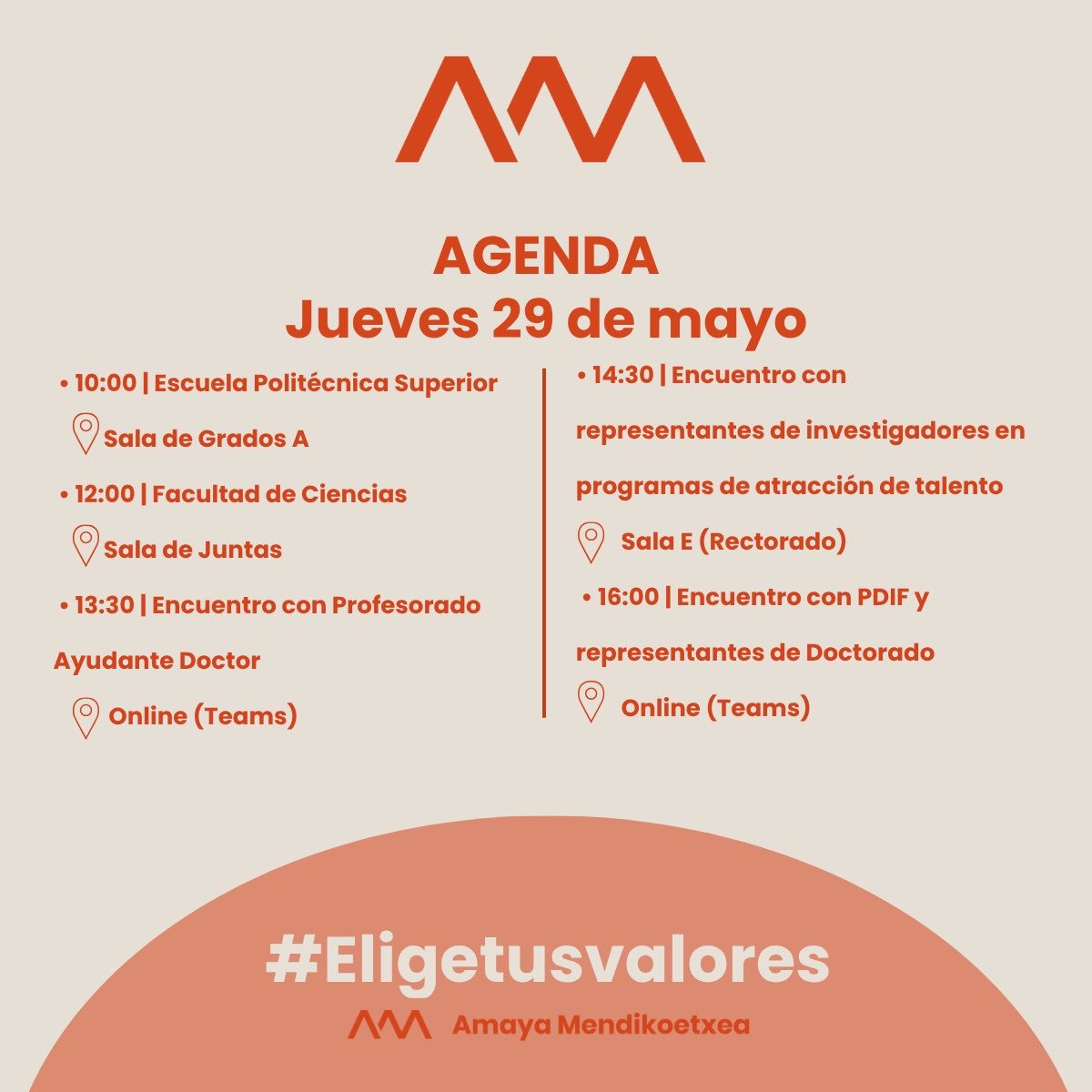 Comparto los actos de mañana. Día intenso!!!!