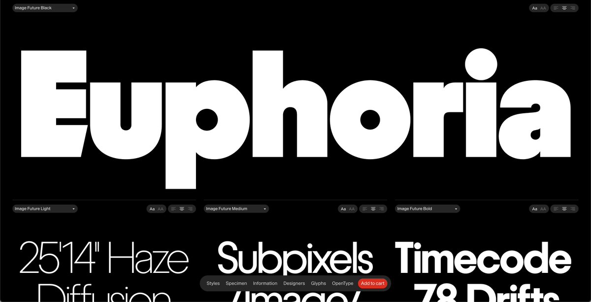 Joe Haddad (@joe_l_haddad) on Twitter photo Of all the Kabel revival happening right now, <a href="/ProductionType/">Production Type</a> really GETS IT with their new "Image Future" release. The curves they're able to squeeze into that heavy weight lowercase "a", the dizzying symmetries in the ultra light weight—I love it all Of all the Kabel revival happening right now, <a href="/ProductionType/">Production Type</a> really GETS IT with their new "Image Future" release. The curves they're able to squeeze into that heavy weight lowercase "a", the dizzying symmetries in the ultra light weight—I love it all