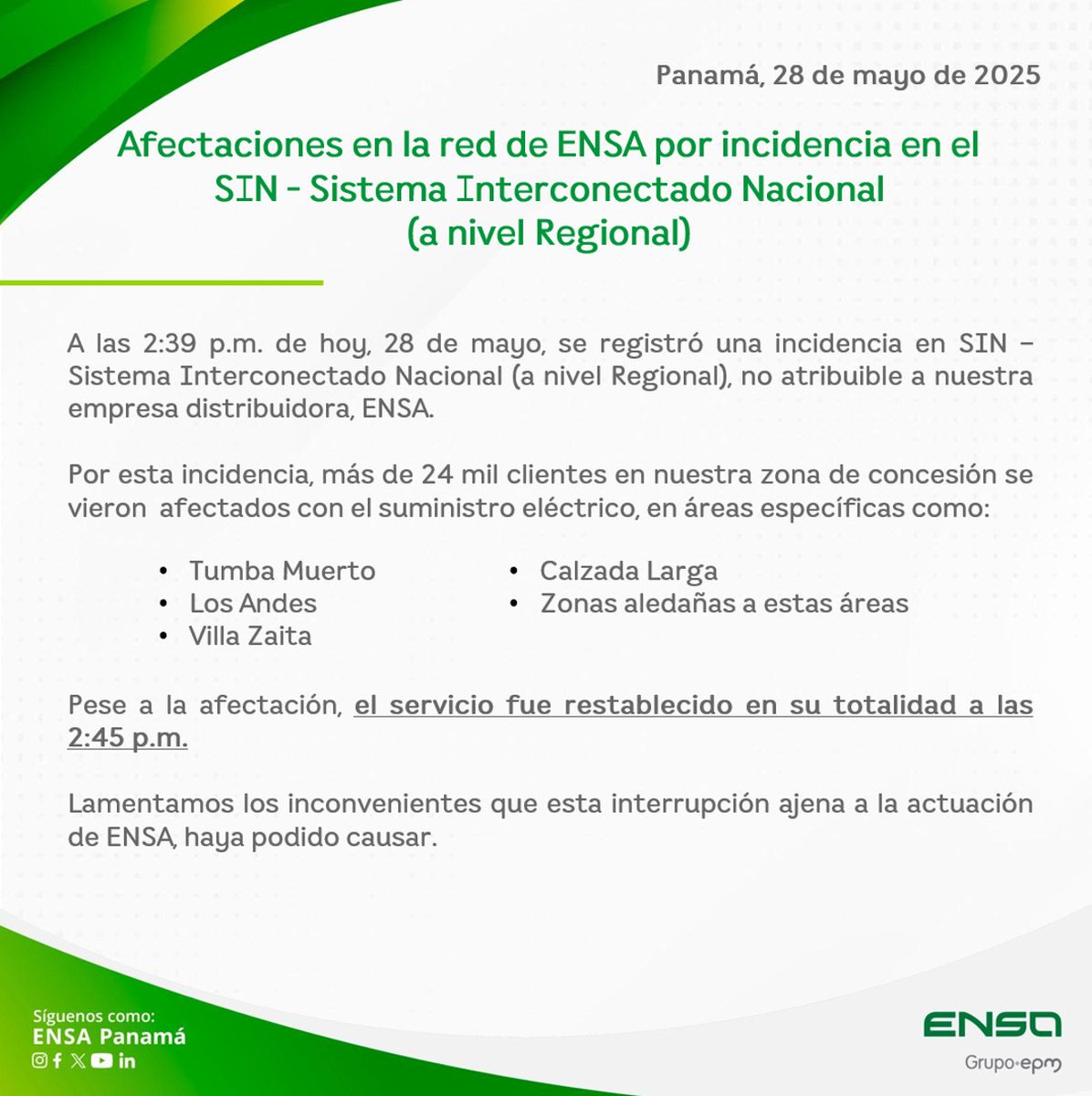 ENSA - Grupo EPM tweet media