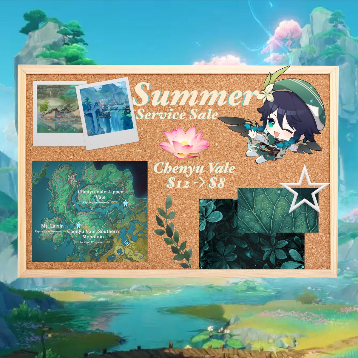 Summer Service sale! 

Services for Chenyu Vale $12 -&gt; $8 until beginning of Sept. 

DM To Avail!
