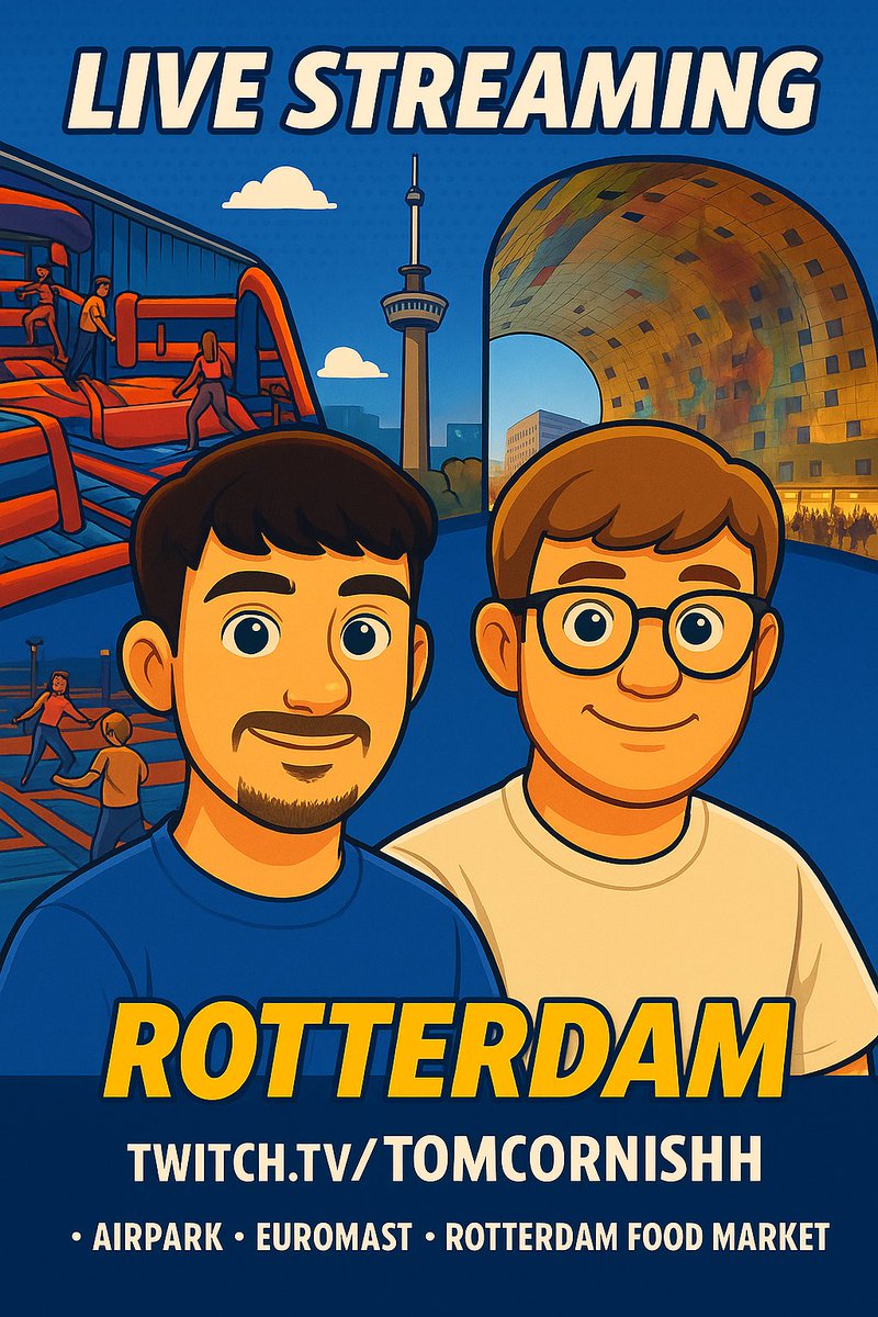 IRL LIVE STREAM - TOMORROW!🎥4PM UK (5pm Local time)🔴 w/ <a href="/Dannys2603/">Dannys2603</a> 

Live from a Airpark 🛝, scaling the Euromast🗼, and exploring the famous Markthal Food Market😋 

SEE YOU THERE🫡🇳🇱