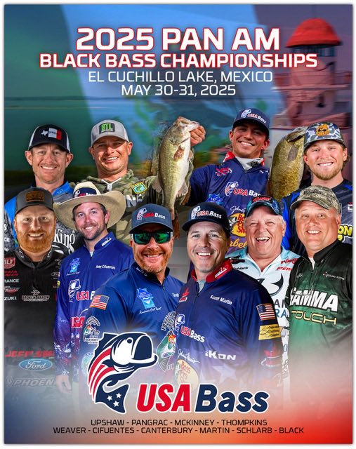 GammaFishing's tweet photo. Catch us geared up for the 2025 Pan Am Black Bass Championships — and Gamma is proud to support the pursuit of gold! 🇺🇸🐟
Catch the action May 30–31 at El Cuchillo Lake, Mexico. 💪

#GammaFishing #USABass #PanAmBass2025 #FishWithConfidence #TeamUSA #ElCuchilloLake https://t.co/JloWujX4od