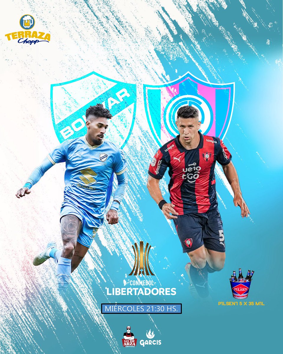 Noche de Copa en tu choperia favorita! 🏆
Bolivar vs Cerro Porteño (21:30 hs) 
• Pilsen’i 5x35 mil 🍻

📲 +Info al WhatsApp 👉🏻 wa.me/595981542888
