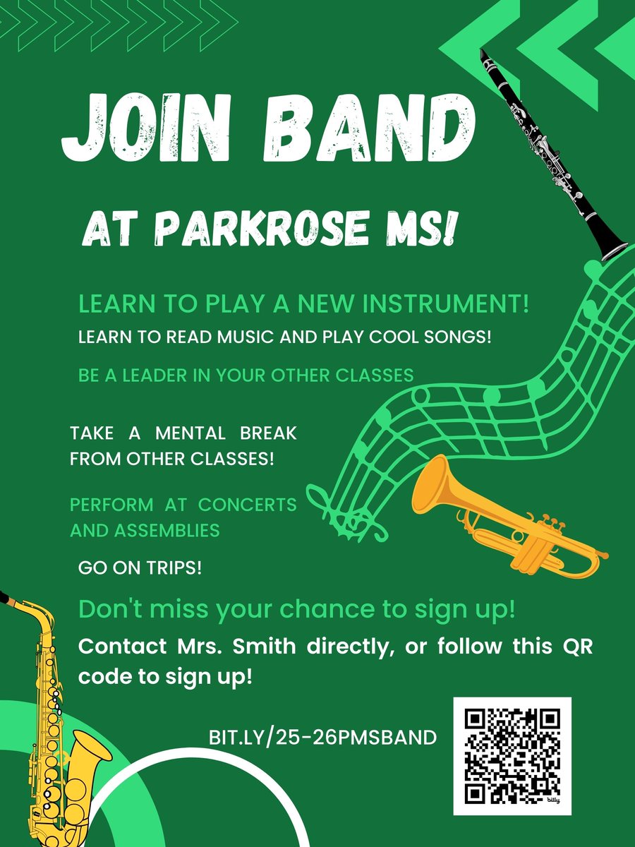 Middle School Band Sign-up: bit.ly/25-26pmsband
