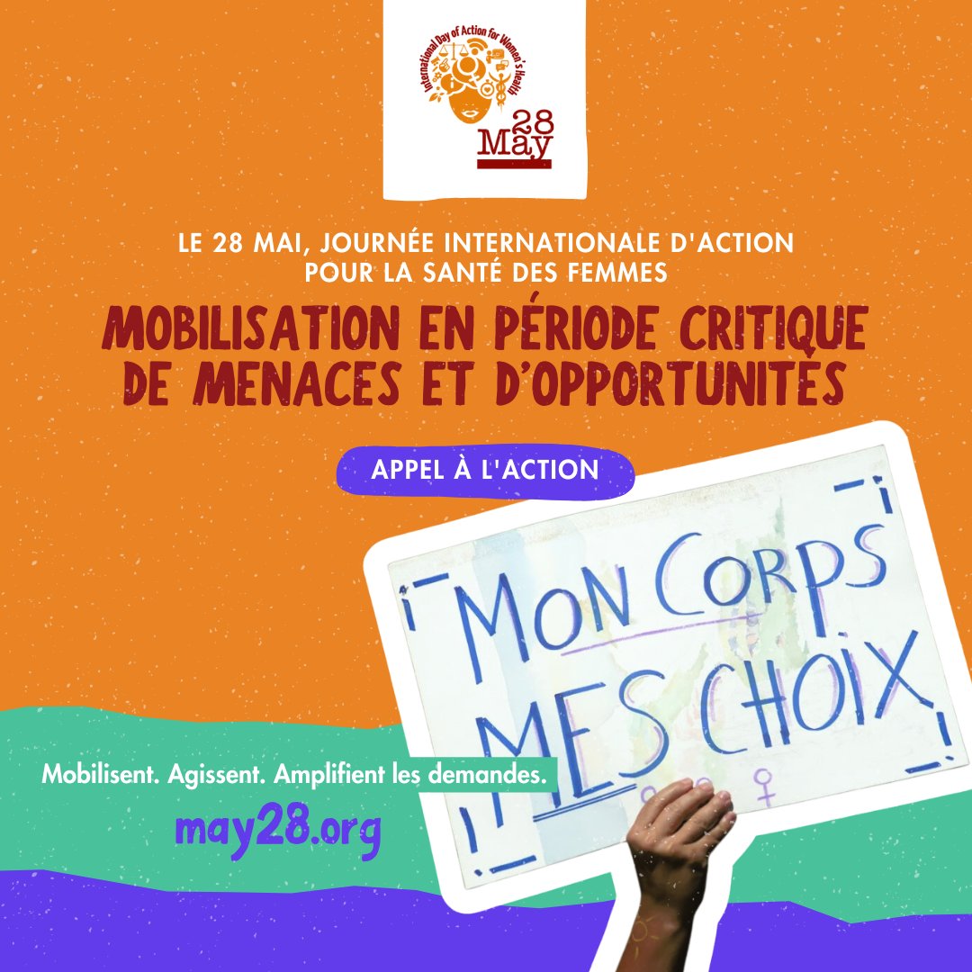 CentreOdas's tweet photo. #28Mai 2025, c'est la Journée Internationale d’Action pour la Santé des Femmes. 

Nous nous unissons pour revendiquer haut et fort les droits en matière de santé sexuelle et reproductive (DSSR) pour toutes les femmes et filles. 

Pourquoi devons-nous agir en tant que Mouvement pour les droits des femmes ❓ 
Parce que chaque restriction sur l'accès à l'avortement sécurisé, chaque inégalité d'accès aux soins est une atteinte à notre dignité et à notre autonomie corporelle. 

Œuvrons pour un accès universel à des services de santé sexuelle et reproductive de qualité. 

Nous vous invitons à vous joindre au mouvement pour faire entendre nos voix : https://t.co/uAX4pJsoSR 

#MouvementODAS #Mai28 #DroitsDesDroits #JusticeSociale #AutonomieCorporelle