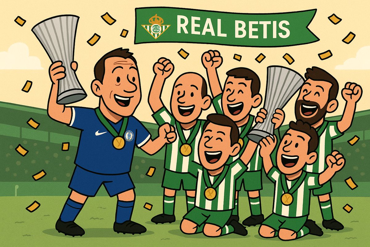leeallard's tweet photo. John Terry getting ready to celebrate at the @Conf_League Final between @ChelseaFC  and @RealBetis - whoever wins! https://t.co/nXwaUmPPpS