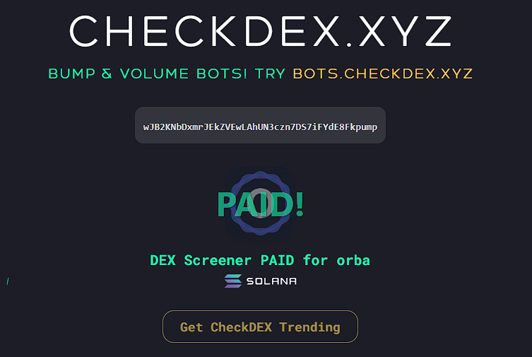 orbatrading's tweet photo. $orba Dexscreener has been paid💳
https://t.co/96V1w0nFj1 https://t.co/utYXi8hd8H