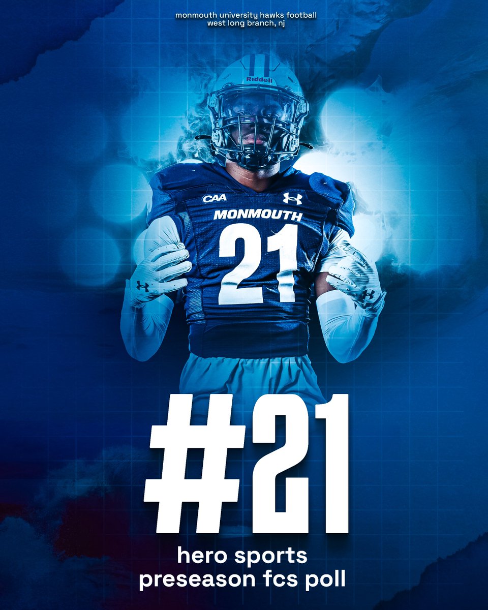Monmouth Football (@muhawksfb) on Twitter photo π π π
The Hawks land at 2οΈβ£1οΈβ£ in the 2025 HERO Sports FCS Preseason Top 25 Media Poll π
#FlyHawks || <a href="/_EmmanuelLane/">Emmanuel Lane</a> π π π
The Hawks land at 2οΈβ£1οΈβ£ in the 2025 HERO Sports FCS Preseason Top 25 Media Poll π
#FlyHawks || <a href="/_EmmanuelLane/">Emmanuel Lane</a>