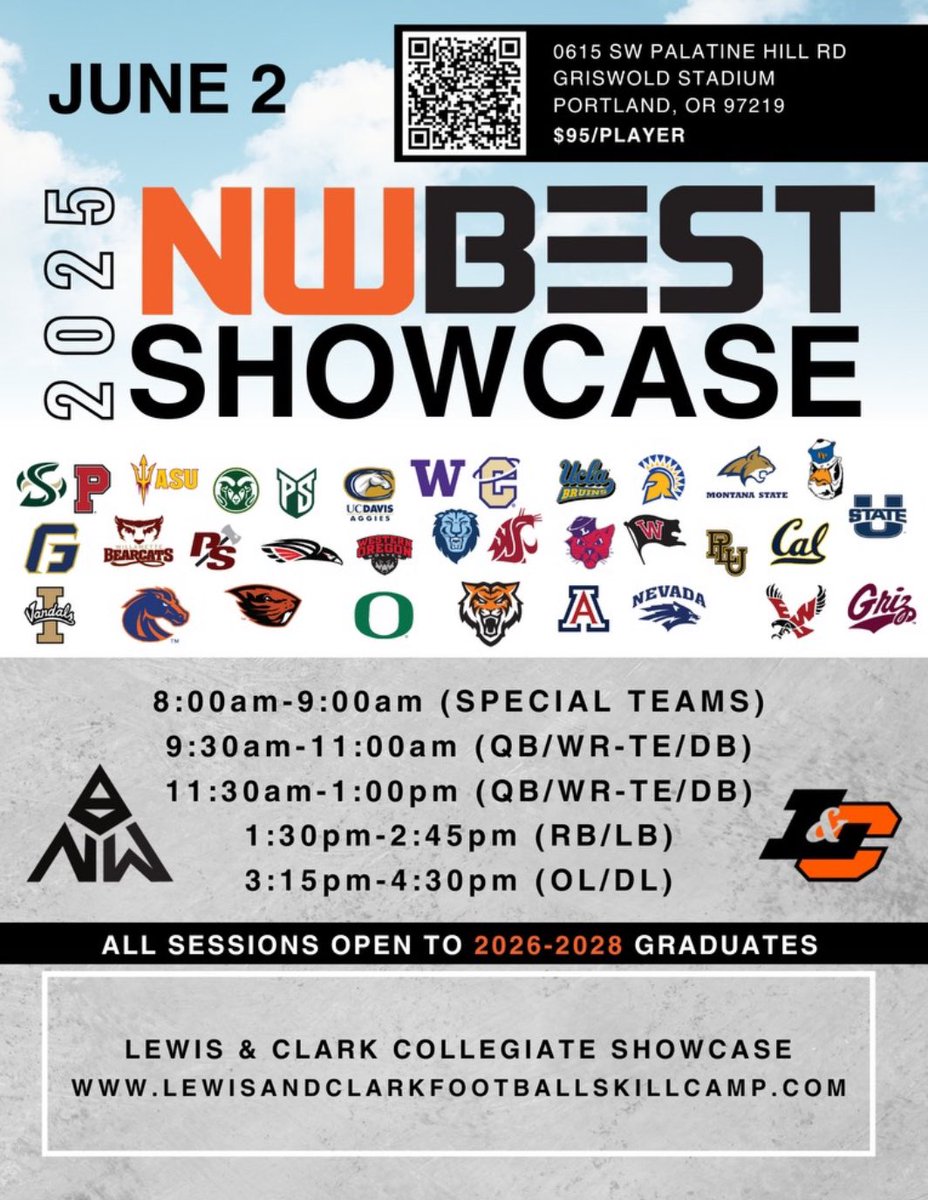 Zion Dysart (@ziondysart) on Twitter photo I am beyond grateful to say I will be attending the NW Best Showcase in Portland,OR on 6/2!!
<a href="/BrandonHuffman/">Brandon Huffman</a> <a href="/lewisclarkfb/">Lewis & Clark Football</a> <a href="/Coach_DanFields/">Coach Daniel Fields</a> <a href="/nwbestshowcase_/">NW BEST</a> <a href="/247recruiting/">247Sports Recruiting</a> <a href="/MoreauFootball/">Moreau Catholic Football</a> <a href="/dionisms/">Dion Evans | #ΩΨΦ</a> <a href="/CoachDicko/">Donald Dicko White</a> <a href="/Coachkam1911/">Keith Minor</a> <a href="/CoachJohnDysart/">John Dysart</a> I am beyond grateful to say I will be attending the NW Best Showcase in Portland,OR on 6/2!!
<a href="/BrandonHuffman/">Brandon Huffman</a> <a href="/lewisclarkfb/">Lewis & Clark Football</a> <a href="/Coach_DanFields/">Coach Daniel Fields</a> <a href="/nwbestshowcase_/">NW BEST</a> <a href="/247recruiting/">247Sports Recruiting</a> <a href="/MoreauFootball/">Moreau Catholic Football</a> <a href="/dionisms/">Dion Evans | #ΩΨΦ</a> <a href="/CoachDicko/">Donald Dicko White</a> <a href="/Coachkam1911/">Keith Minor</a> <a href="/CoachJohnDysart/">John Dysart</a>