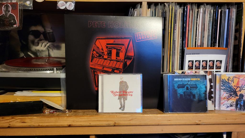 J. John Foyle (@jjohnfoyle) on Twitter photo Like buses, two great albums arrive at the same time. Pete Holidai's Electric Jukebox & Robert Forster's Strawberries, both released last Friday, slugging it out to see who is the crankier old git. Thrilling stuff.
<a href="/buddyholidai/">pete holidai</a>
<a href="/forsternet/">robertforster.net</a> Like buses, two great albums arrive at the same time. Pete Holidai's Electric Jukebox & Robert Forster's Strawberries, both released last Friday, slugging it out to see who is the crankier old git. Thrilling stuff.
<a href="/buddyholidai/">pete holidai</a>
<a href="/forsternet/">robertforster.net</a>