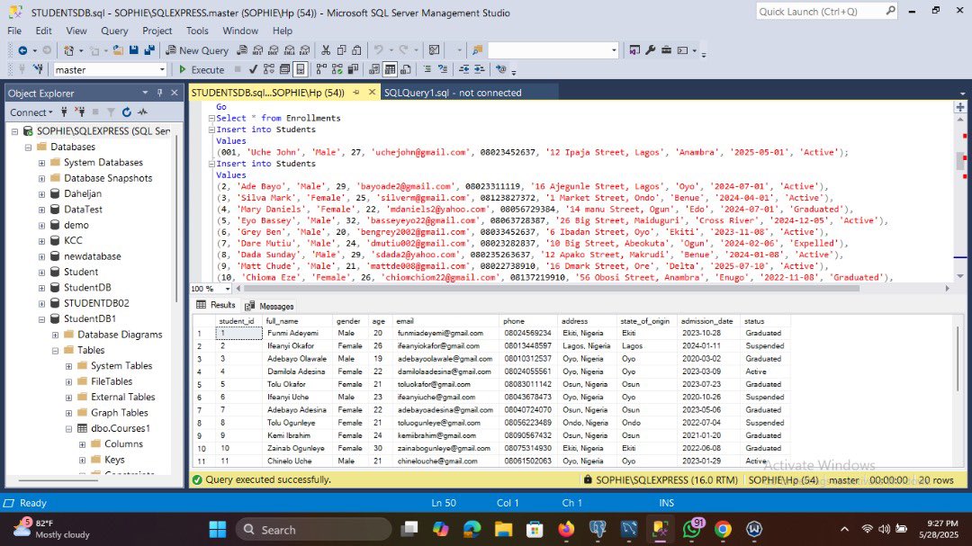 I decided to relearn SQL and I went back to the basics of sql with <a href="/LearnwithWiDa/">WiDa</a> . So far so good it’s been fun.
