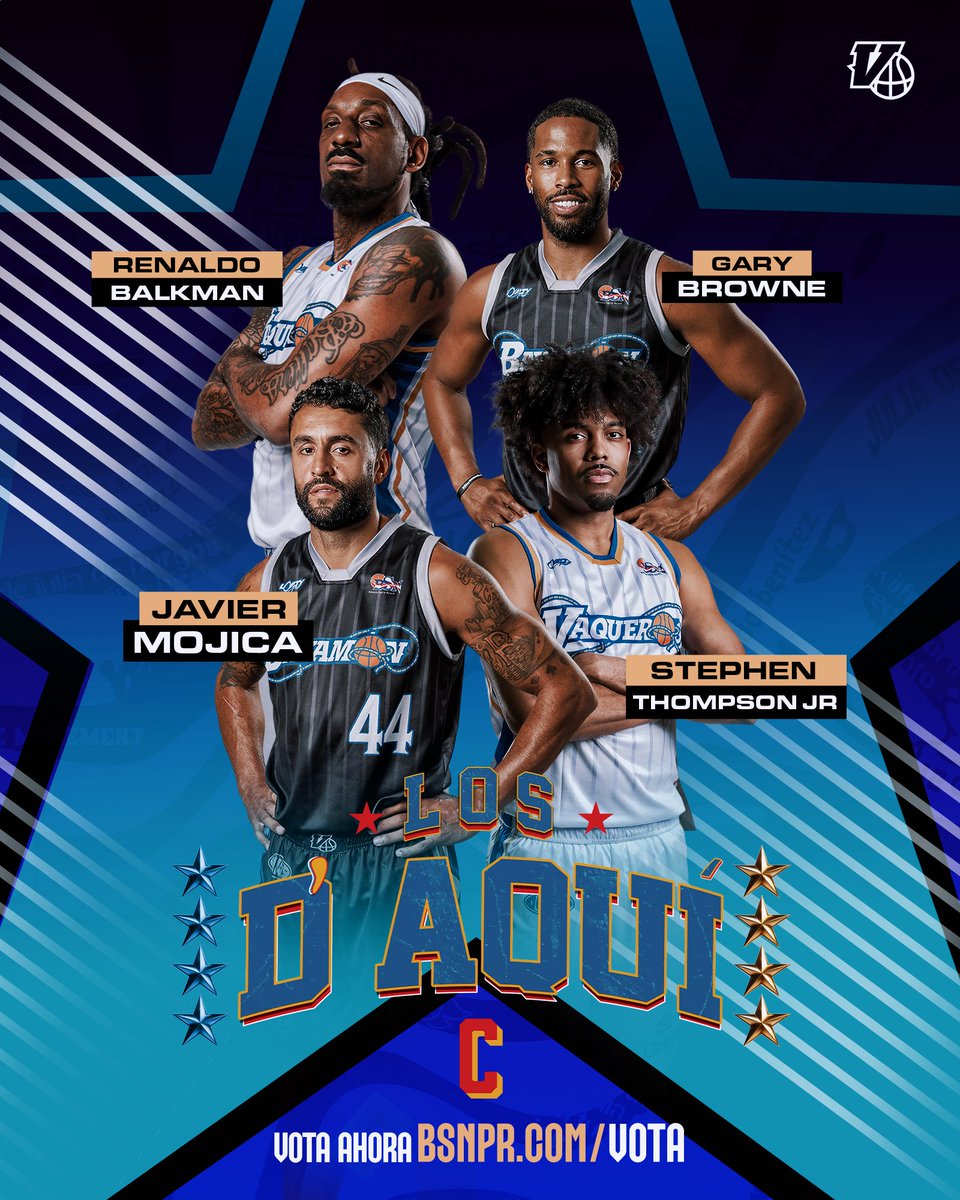 Nuestros Vaqueros pa’l All Star Game 🤩🔥

Queremos representación de los nuestros, así que corre a votar por ellos en bsnpr.com/vota.

Los D’ Aquí: Renaldo Balkman, Gary Browne, Javier Mojica, Stephen Thompson Jr.

Refuerzos: Javale McGee, Danilo Gallinari, Chris Duarte