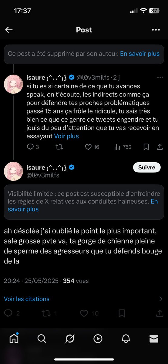Ma pote avait juste tweet "if I speak I'm in big trouble" et Elle se prend ça en réponse ? On vous en voudra jamais de soutenir et croire ce que vous PENSEZ être une potentielle victime, par contre des mots PAREILS ???? Pour au final avoir TORT ????????? Lunaire.