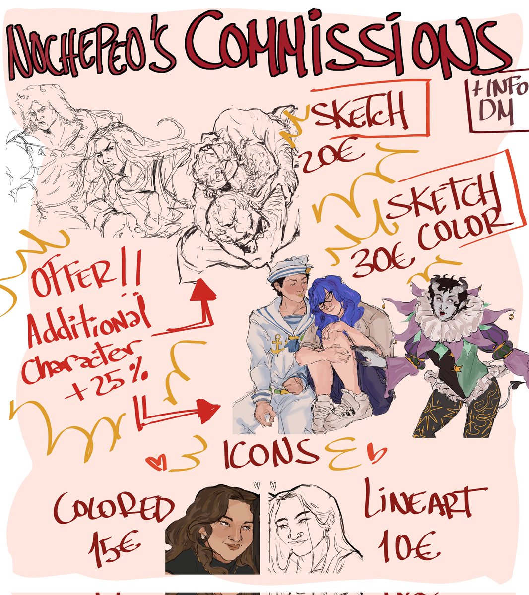 nochepeo's tweet image. ✴️COMMISSIONS OPEN✴️
-unlimited slots-
if you are interested or have any question feel free to DM me!!
(sharing is appreciated 🥹)