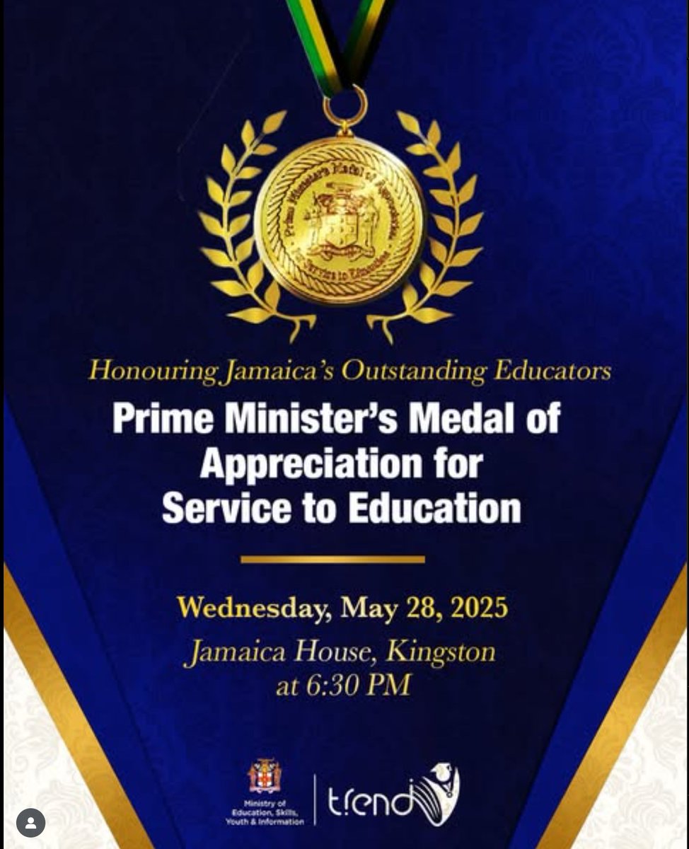 pbcjamaica's tweet photo. They’ve shaped minds, inspired generations, and transformed communities. 🇯🇲🎓
Seventy-nine of Jamaica’s most dedicated educators will receive the Prime Minister’s Medal of Appreciation for Service to Education. legacy and contribution to building a brighter Jamaica. https://t.co/2jFOedb6UZ