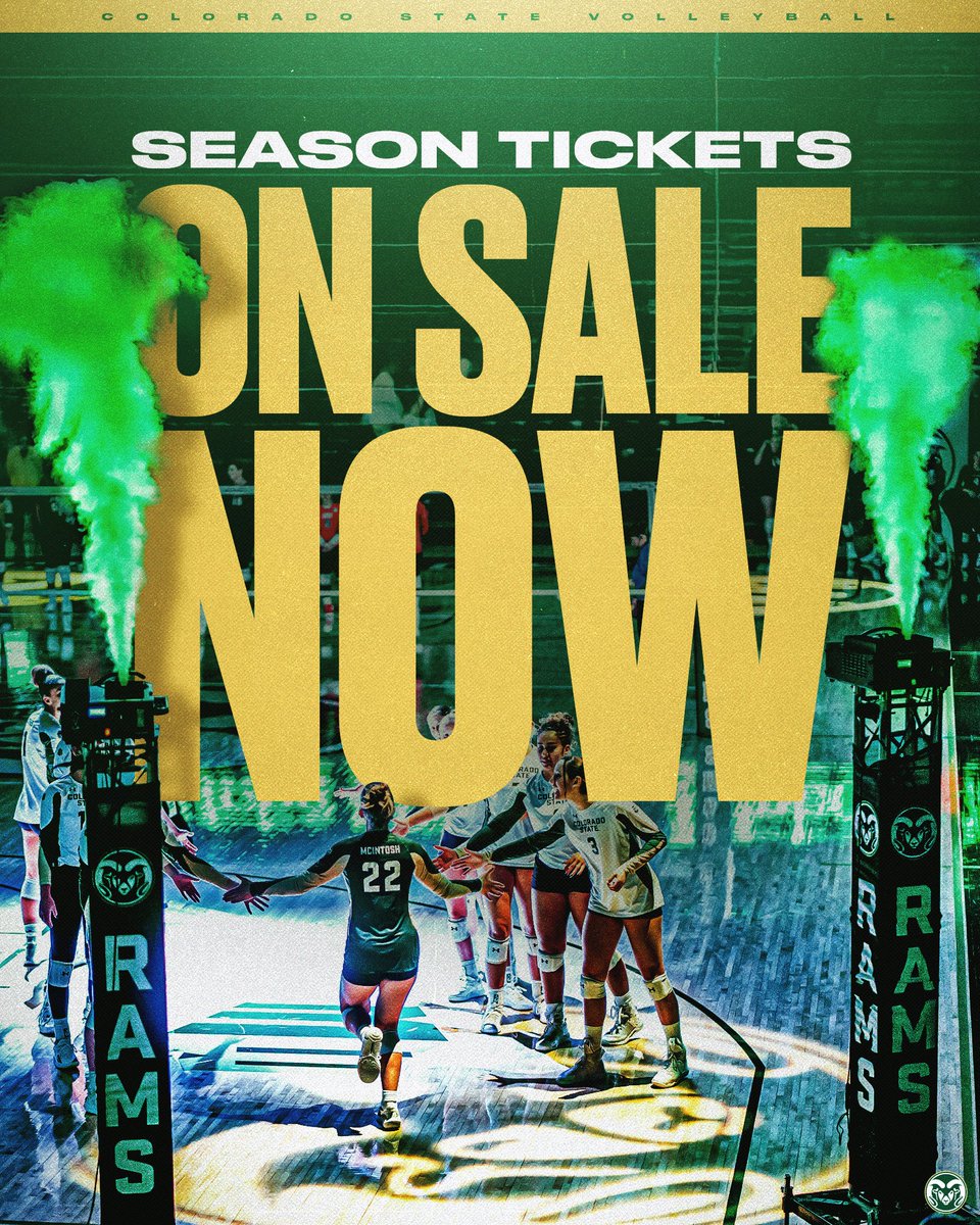 Colorado State Volleyball (@csuvolleyball) on Twitter photo 2025 Season Tickets 𝗢𝗡 𝗦𝗔𝗟𝗘 𝗡𝗢𝗪! 🎟️
The defending Mountain West Champions need your help to defend home court!
Guarantee your spot for Moby Madness this fall!
🏐 csura.ms/VBSeasonTix
#Relentless x #PointRams 2025 Season Tickets 𝗢𝗡 𝗦𝗔𝗟𝗘 𝗡𝗢𝗪! 🎟️
The defending Mountain West Champions need your help to defend home court!
Guarantee your spot for Moby Madness this fall!
🏐 csura.ms/VBSeasonTix
#Relentless x #PointRams