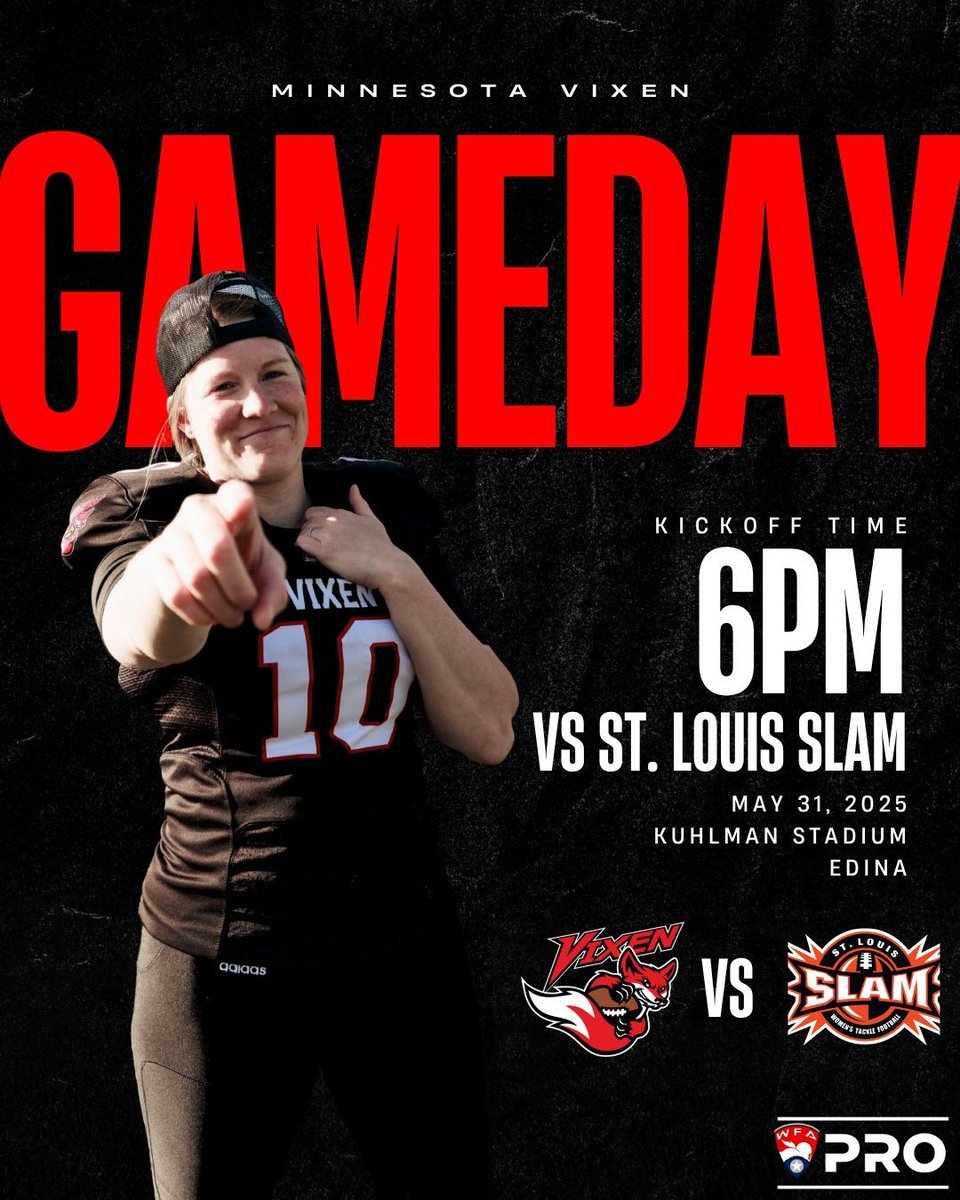 MN_Vixen's tweet image. This weekend is going to be HEATED! 📣 Grab your tickets ASAP for the game this Saturday against the St. Louis Slam 🎟️🗣️

📍 Kuhlman Field, Edina
🏈 May 31. Kickoff @ 6 PM.

See you there! #FearTheFox 🦊

#MNvixen #WFA #WFAPro #WFAStrong #womensfootball #womenstacklefootball…