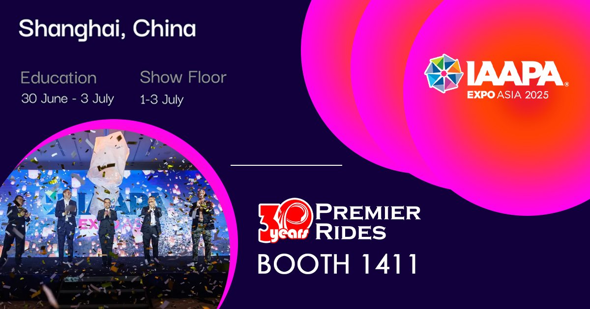 Premier Rides (@premierrides) on Twitter photo 1 month until #IAAPAExpo Asia 2025 in Shanghai!π°π’
#PremierRides is #thrilled to exhibit at booth 1οΈβ£4οΈβ£1οΈβ£1οΈβ£!
Book your meeting nowπ§ to see how we can be part of your formula for success!π€
<a href="/IAAPAHQ/">IAAPA</a> <a href="/TEA_Connect/">ThemedEntertainment</a>
#IAAPAapac #LeadingtheExperience #tradeshow #attractionsindustry 1 month until #IAAPAExpo Asia 2025 in Shanghai!π°π’
#PremierRides is #thrilled to exhibit at booth 1οΈβ£4οΈβ£1οΈβ£1οΈβ£!
Book your meeting nowπ§ to see how we can be part of your formula for success!π€
<a href="/IAAPAHQ/">IAAPA</a> <a href="/TEA_Connect/">ThemedEntertainment</a>
#IAAPAapac #LeadingtheExperience #tradeshow #attractionsindustry