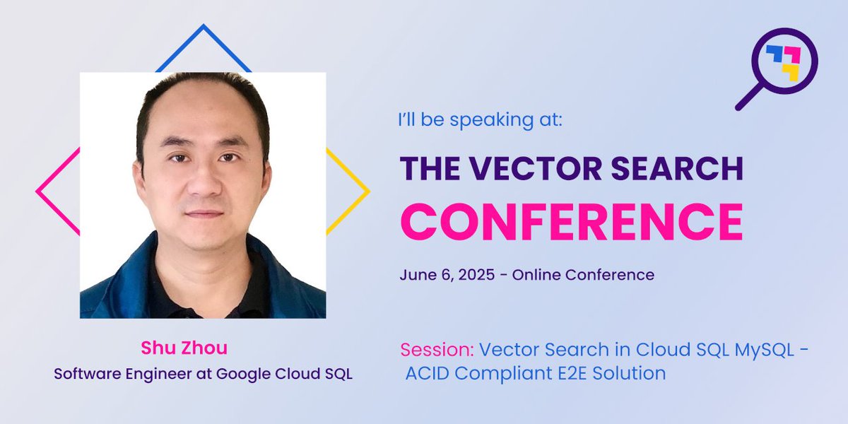 vsearchcon's tweet image. 💥 ACID + AI = 🔐
@Shu Zhou isn’t just pushing boundaries — he’s redrawing the map.
👉 From @Oracle to @alibaba_cloud to @Google, his fingerprints are all over the future of databases.
At #VSCON25, Shu unveils the world’s first full ACID-compliant vector search for MySQL in…