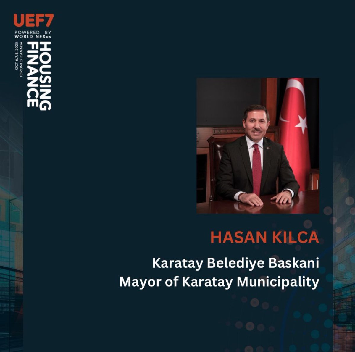 Urban Economy Forum (@economyurban) on Twitter photo We are pleased to introduce Mayor Hasan Kılca, <a href="/hkilca/">Hasan KILCA</a> a member of the Steering Committee for the 7th Urban Economy Forum (#UEF7), taking place on October 6–8, 2025, in Toronto, Canada.
#UrbanDevelopment #sustainabledevelopment #housingfinance We are pleased to introduce Mayor Hasan Kılca, <a href="/hkilca/">Hasan KILCA</a> a member of the Steering Committee for the 7th Urban Economy Forum (#UEF7), taking place on October 6–8, 2025, in Toronto, Canada.
#UrbanDevelopment #sustainabledevelopment #housingfinance