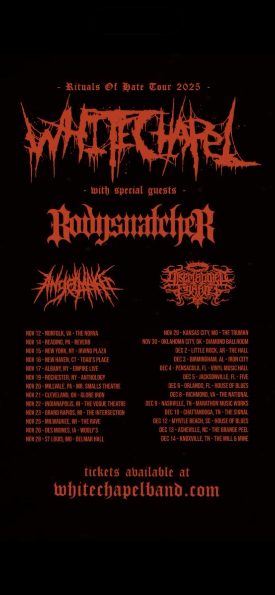 MNRK Heavy (@mnrkheavy) on Twitter photo JUST ANNOUNCED 🔥 Catch <a href="/bodysnatcherfl/">Bodysnatcher</a> on the road with <a href="/WhitechapelBand/">Whitechapel</a> this fall 🤘 tickets on sale this Friday 10am local time JUST ANNOUNCED 🔥 Catch <a href="/bodysnatcherfl/">Bodysnatcher</a> on the road with <a href="/WhitechapelBand/">Whitechapel</a> this fall 🤘 tickets on sale this Friday 10am local time
