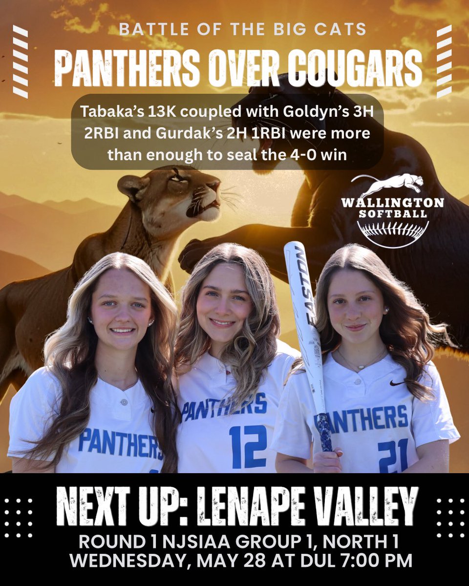 Tuesday wrap up:
10 Panther hits: Brooke 3, Morgan 2, Arianna 2, Delilah 1, Emely 1,  Vanessa 1. 
<a href="/WHSAthletics234/">Wallington High School Athletics</a> <a href="/NJICathletics/">NJIC</a>