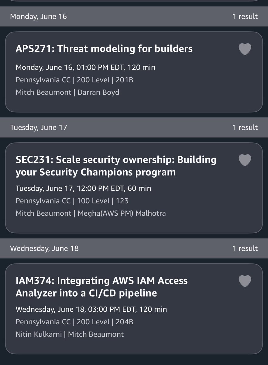 All the best things come in threes. 
Wishes🧞, a BLT sandwich 🥪 , the Back to the Future trilogy 🧭 the CIA triad 🔐. Oh, and I forgot to mention three 3️⃣ days of #AWS re:Inforce 2025 and these three sessions 😃 
👇 👇 👇 👇
#AWSReInforce #CloudSecurity #DevSecOps