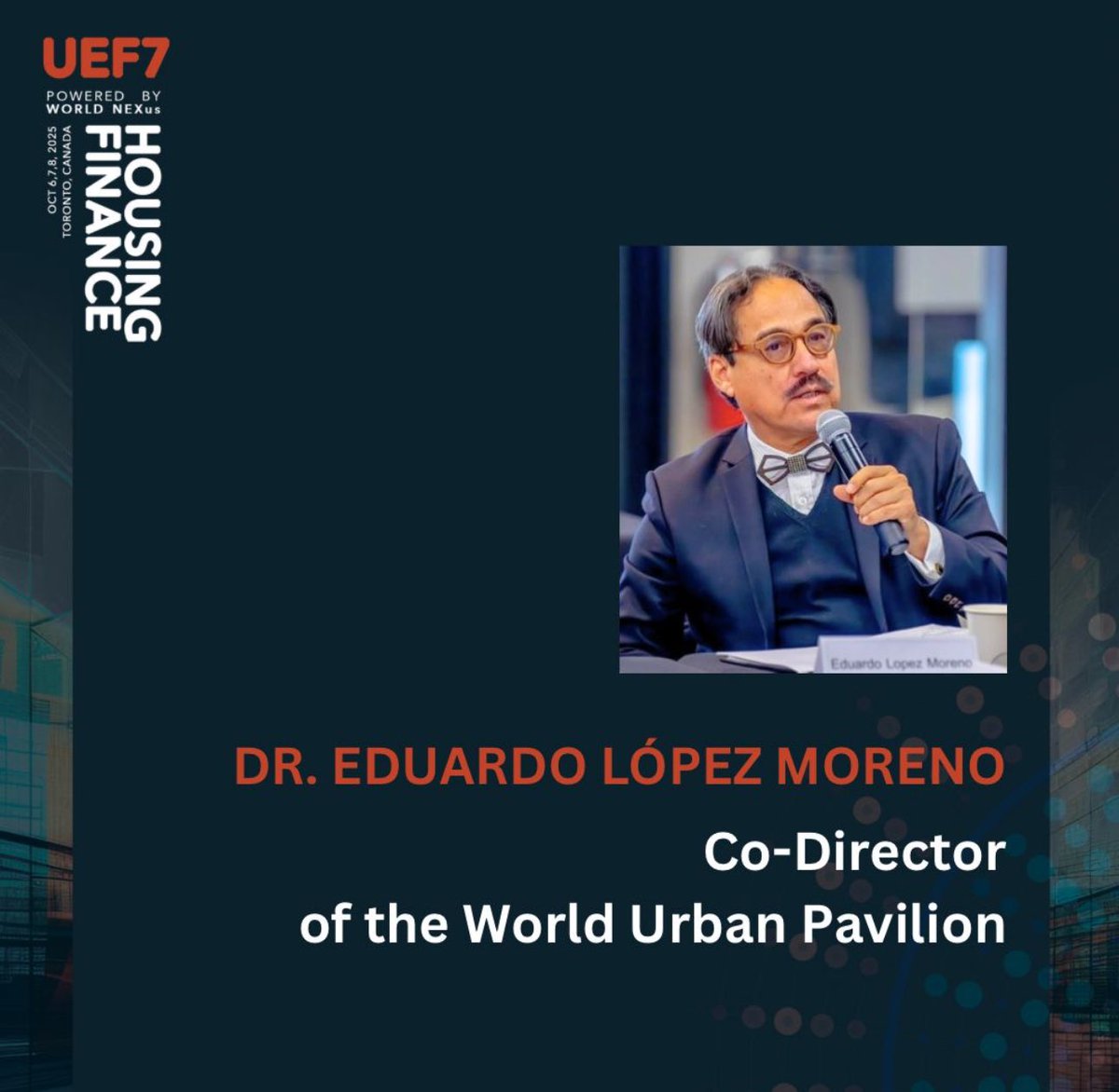 Urban Economy Forum (@economyurban) on Twitter photo We are pleased to introduce Dr. eduardo moreno, <a href="/e_lopez_moreno/">Eduardo Lopez Moreno</a> a member of the Steering Committee for the 7th Urban Economy Forum (#UEF7), taking place on October 6–8, 2025, in Toronto, Canada.
#UrbanDevelopment #UrbanPlanning #SustainableDevelopment #HousingFinance We are pleased to introduce Dr. eduardo moreno, <a href="/e_lopez_moreno/">Eduardo Lopez Moreno</a> a member of the Steering Committee for the 7th Urban Economy Forum (#UEF7), taking place on October 6–8, 2025, in Toronto, Canada.
#UrbanDevelopment #UrbanPlanning #SustainableDevelopment #HousingFinance