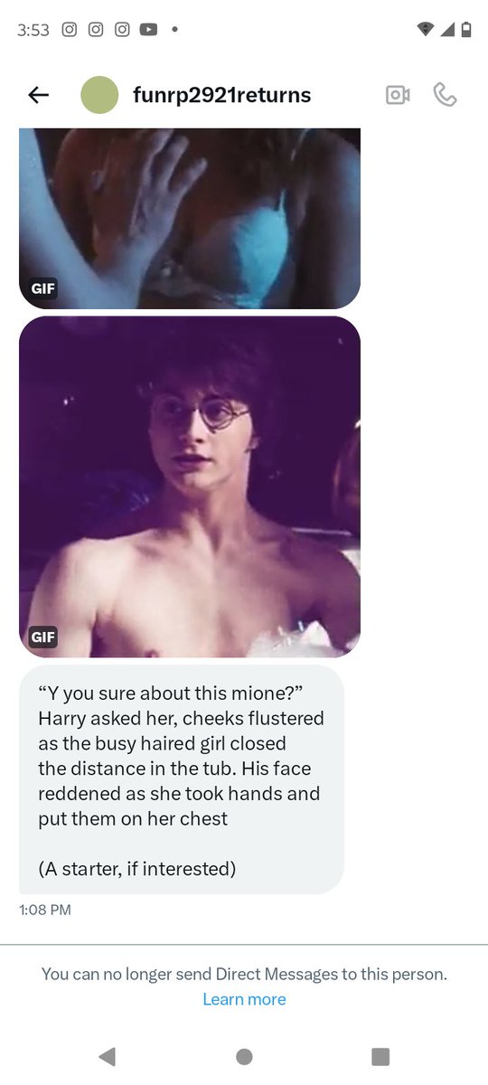 BookishMuggle's tweet photo. Umm pls don't be this person, I never asked for the starter and one it seems like a smut rp and I only smut with some people ... https://t.co/yn3fVMtzS5