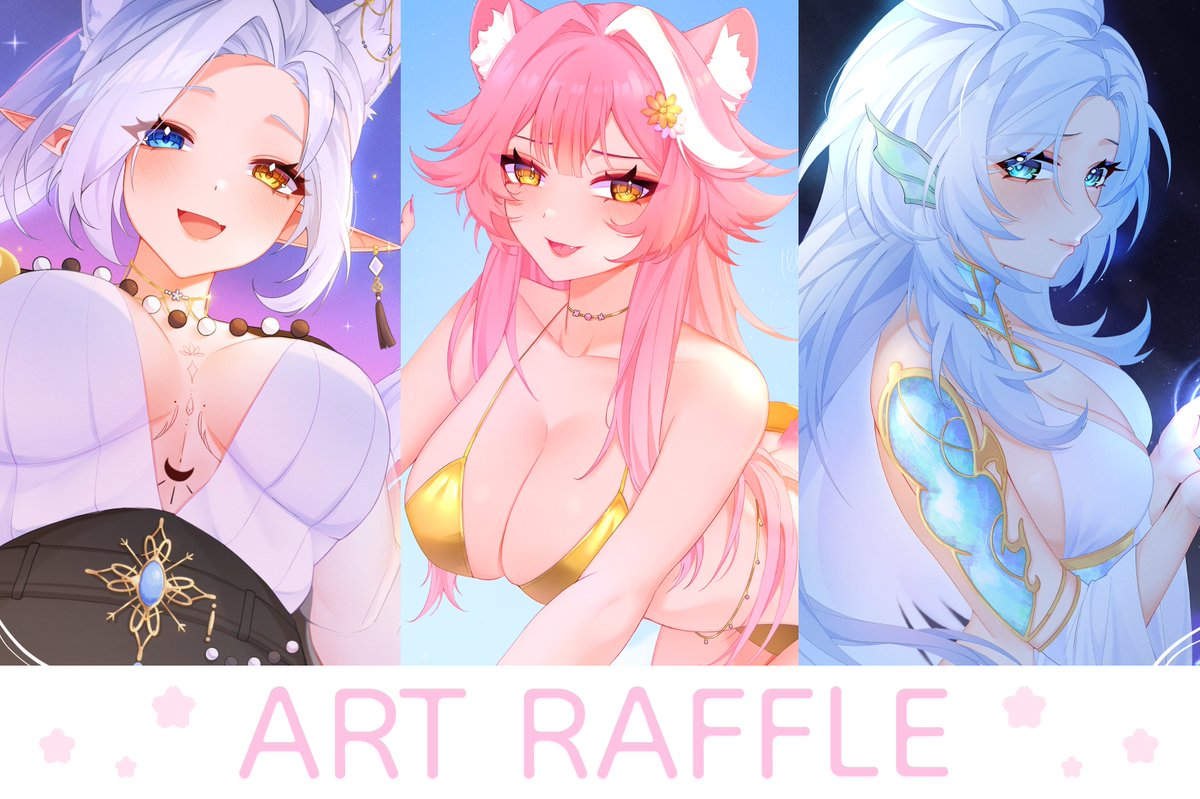 ✨🌸 ART RAFFLE 🌸✨
prize full render halfbody + background      
To enter:       
- follow + rt  (no QRT) 
- reply with your OC  (optional)          

Ends June 16th! goodluck everyone!! 💗
#artraffle