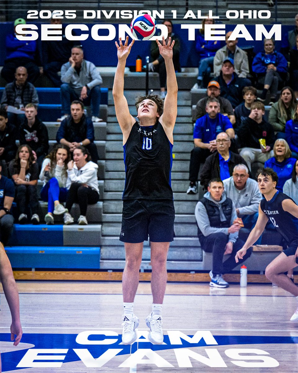 Cincy St. X Sports (@stxsports) on Twitter photo Congratulations to Cam Evans '25 on being named on the Division 1 All Ohio 2nd Team!
A tremendous honor and a well earned achievement to cap off his Bomber Volleyball Career.
Great Job, Cam!
#GoBombers | #AMDG | <a href="/StxVolleyball/">St Xavier Volleyball</a> Congratulations to Cam Evans '25 on being named on the Division 1 All Ohio 2nd Team!
A tremendous honor and a well earned achievement to cap off his Bomber Volleyball Career.
Great Job, Cam!
#GoBombers | #AMDG | <a href="/StxVolleyball/">St Xavier Volleyball</a>