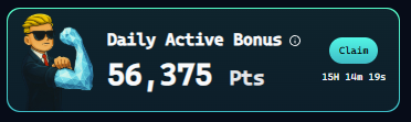 Back to earning a great Daily Active Bonus after implementing more volume into daily routine

With current points value at $0.04 this DAB is worth approx $2.2k

Tomorrow I plan to earn even more

Updated strategy:

1️⃣ Locked veVIRTUAL is seen as sunk cost (i don't expect them to