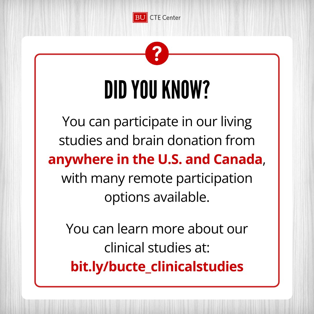 Did you know our study participants live all over the U.S. and Canada?

Visit bit.ly/bucte_braindon… for more information on brain donation and bit.ly/bucte_clinical… for more information on our clinical studies.