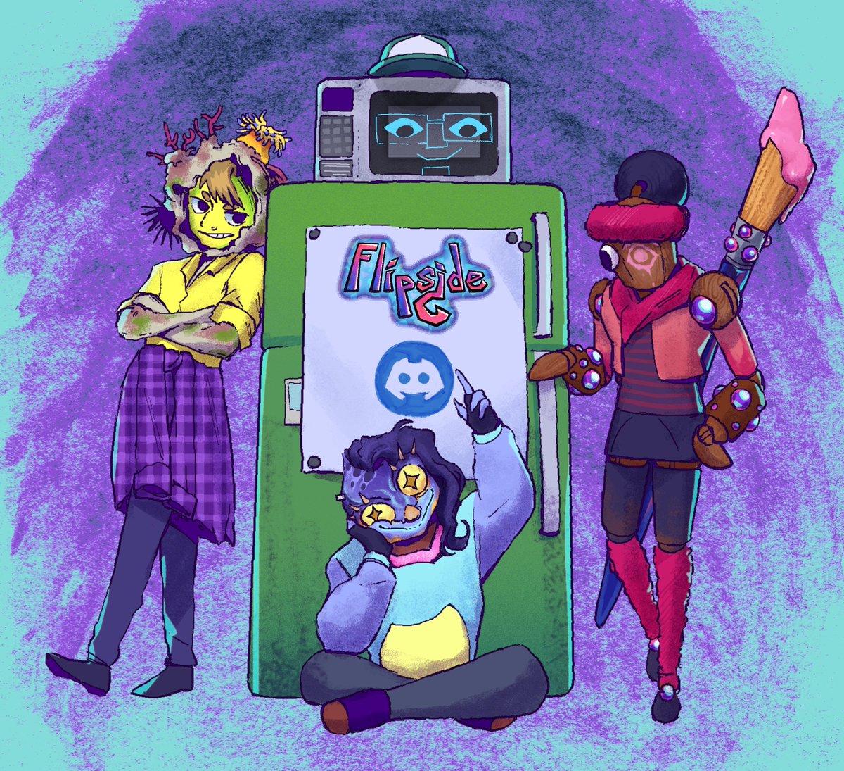 currently working on a game called flips¿de, and we're opening up a discord for it! if you like quirky indie rpgs i high recommend joining the link in the thread. 

the link will only be up for a week so get in while you can!