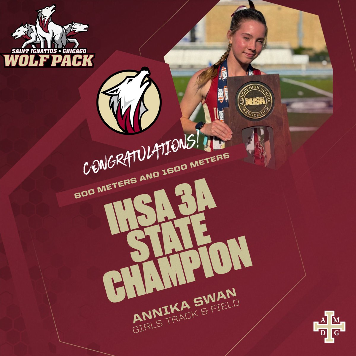 🏆 Congratulations, <a href="/SIWolfpackXCTFG/">Wolfpack Girls' Cross Country & Track</a>! 🥇Annika Swan also became the program's first individual state champion in history, winning both the 800m and 1600m races. #PackPride🐺