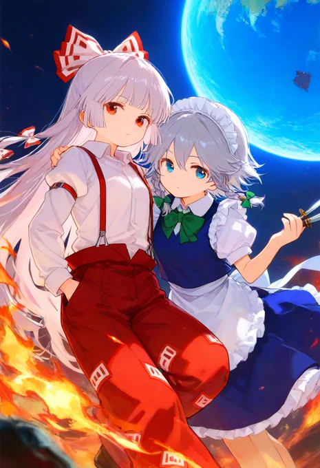 妹紅と咲夜