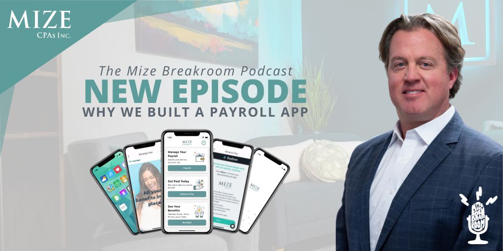 MizeForYou's tweet photo. Join us on The Mize Breakroom Podcast where we chat with Mize Shareholder Andrew Spikes, CPA, about the story behind the Mize Connect App. You’ll also learn how our partner Benalign helps business owners offer perks to employees.

Listen now on any podcast streaming platform! https://t.co/RZGgZxbVkc
