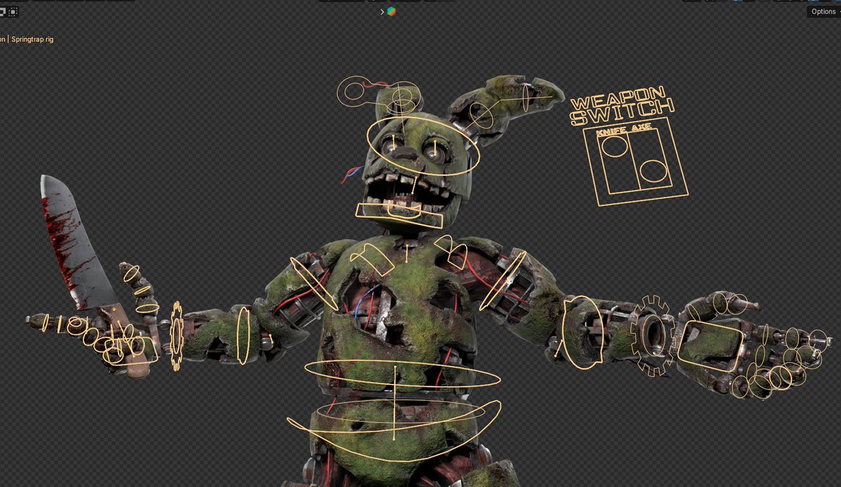 Thinkingcow_png's tweet image. DBD Springtrap rig release!!! with his knife and axe!!
 It also includes the bloody version with a slightly different rig :0
drive.google.com/file/d/1b3XxwJ…